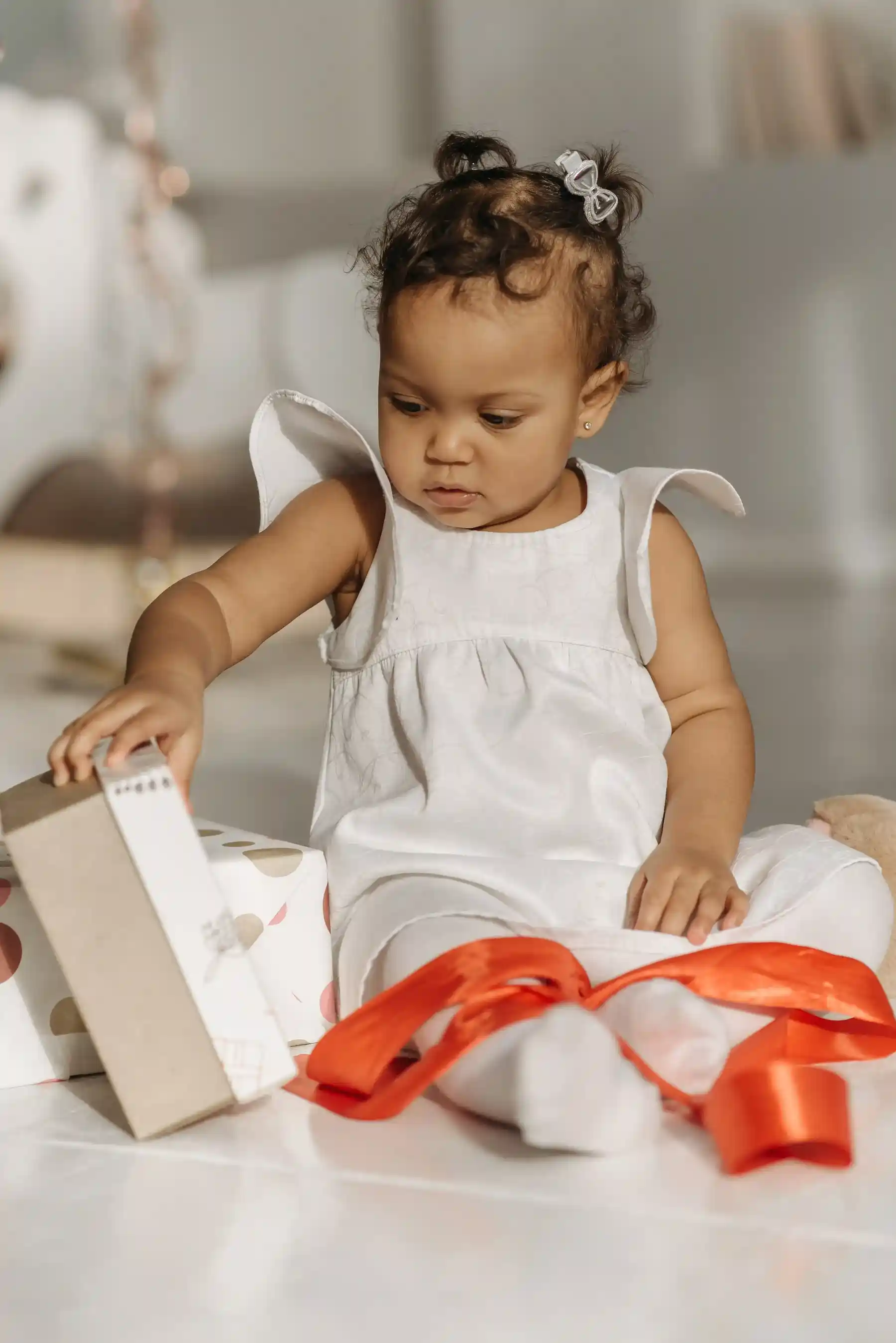 Baby playing with Box